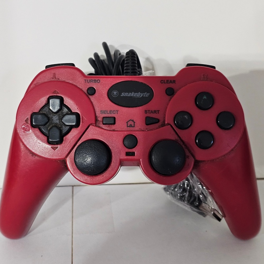 Snakebyte Wired USB Controller Gamepad for PC PS3 Red Turbo Clear Buttons